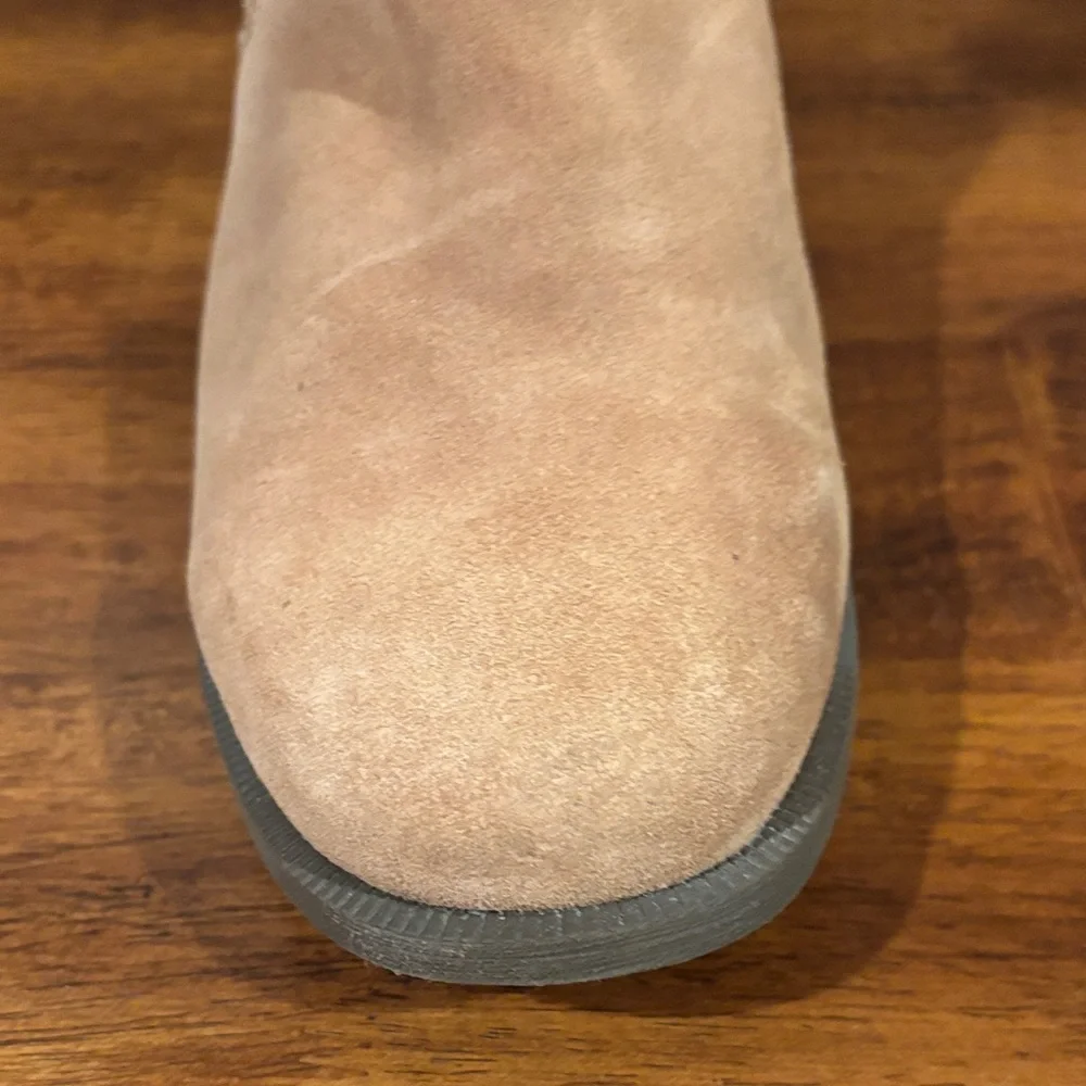 UGG Chestnut Suede Fur-Lined Ankle Boots with Buckle - Picture 10 of 16